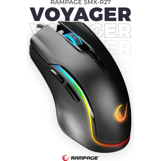 Rampage Smx-R27 Voyager Usb Rgb Işıklı Makrolu 7200 Dpi Gaming Oyuncu Mouse