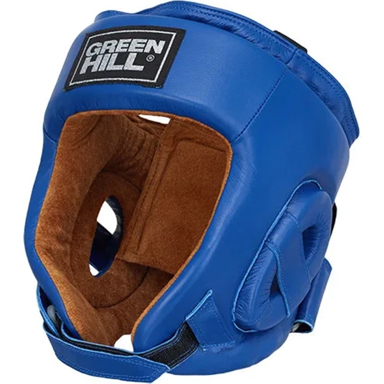 Green Hill Iba Onaylı Hakiki Deri Boks Kaskı Mavi