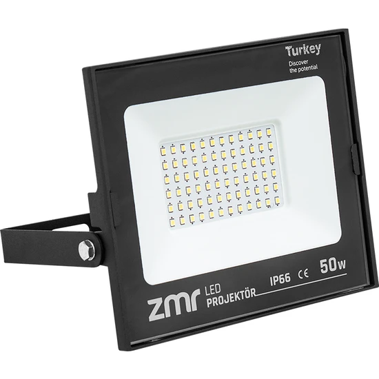 Caddemia Zmr 50 Watt 6500K IP66 150* Işık Açısı 220 Volt Siyah Slim Kasa LED Projektör (4434)