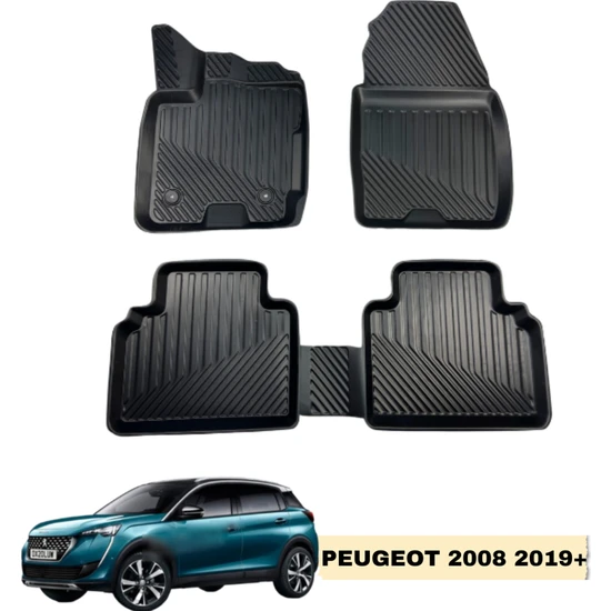 Gold Peugeot 2008 2019+ Kauçuk Uyumlu Eros 3D Oto Paspas