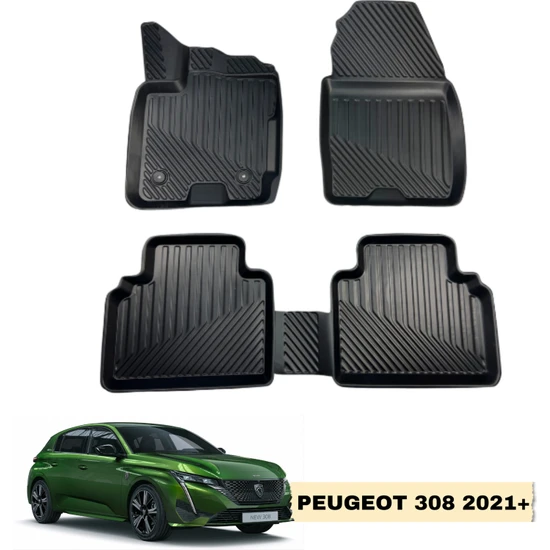 Gold Peugeot 308 2021+ Kauçuk Uyumlu Eros 3D Oto Paspas