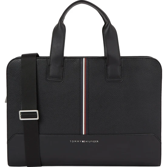 Tommy Hilfiger Siyah Erkek 40,5X29X5 cm Laptop Çantası Th Central Slım Computer Bag