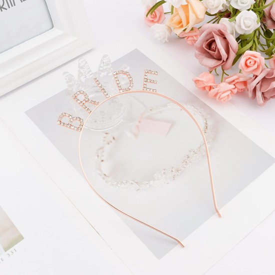 Lisinya Rose Gold Renk Bekarlığa Veda Kristal Taş Bride Tacı Fiyatı 9734