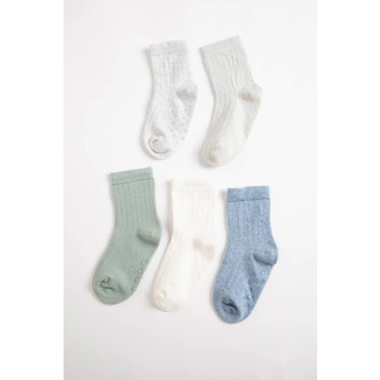 DeFacto Erkek Bebek Dikişsiz 5'li Pamuklu Uzun Çorap C4283A5NS
