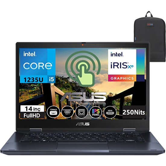 Asus B3402FBA-I58511 Intel Core I5-1235U 24GB 256GB Freedos 14'' Fhd Dokunmatik Taşınabilir Bilgisayar AI58512B1D05+WEBLEGELSINÇANTA