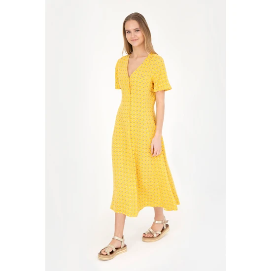 U.S. Polo Assn. Kadın Sarı Elbise (Dokuma) 50289211-VR044