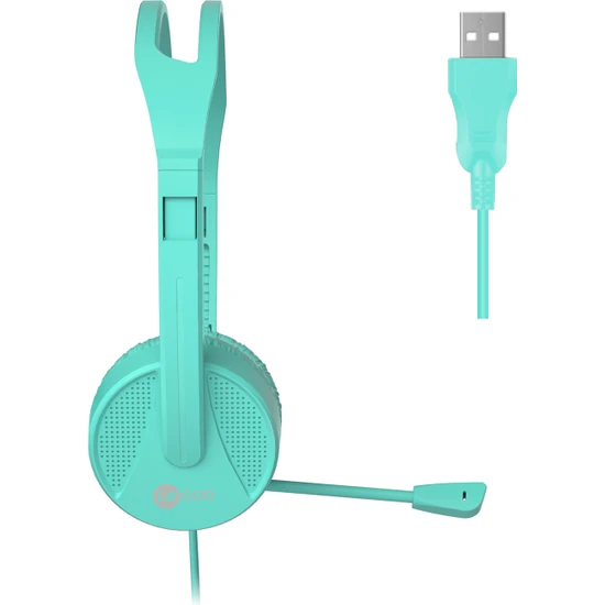 Lenovo Lecoo HT106 USB Mikrofonlu Kulak Üstü Kulaklık Turkuaz