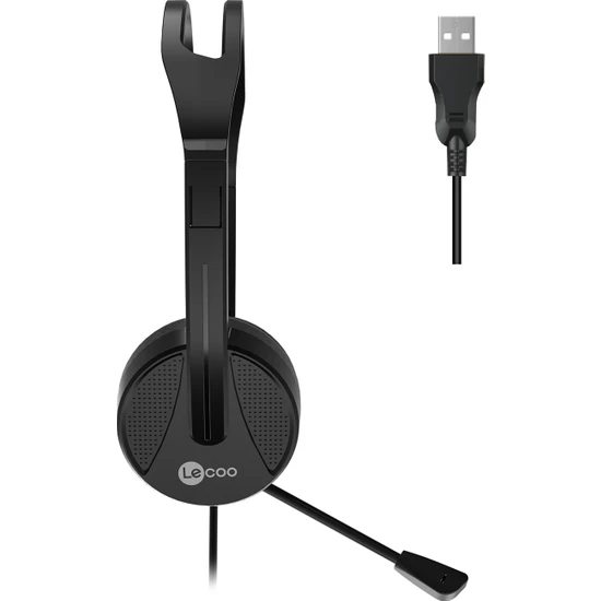 Lenovo Lecoo HT106 USB Mikrofonlu Kulak Üstü Kulaklık Siyah