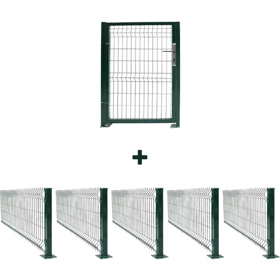 Telfence 5 'li Panel Çit Takım (12.5 Mt) + Panel Çit Göbek Kilitli Kapı Avantaj Paketi