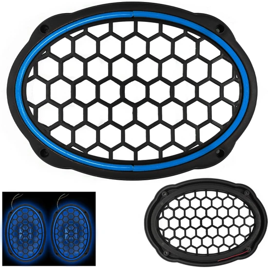 Polaxtor Midrange Kapağı Neon Ledli Oval Mavi 2 Adet
