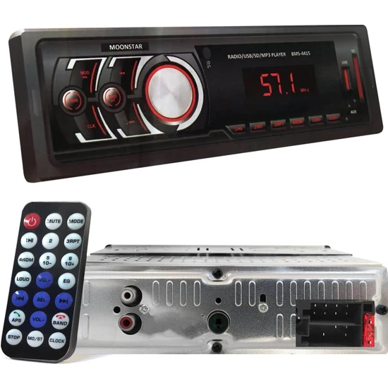 Moonstar BMS-4415 Oto Teyp 4X50 Watt Bluetooth USB Sd Fm Aux