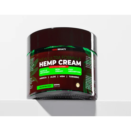 SOS BEUATY Hemp Oil Cream Ağrı Giderci New Ultra Formula Hemp Cream 200 ml