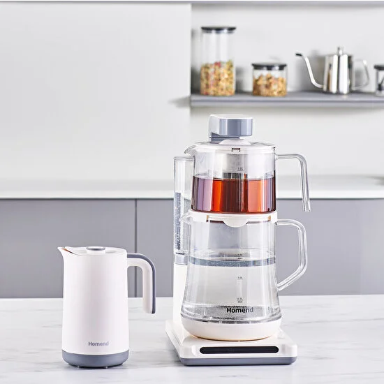 Homend Smart Royaltea Plus 2 In 1 Otomatik Çay ve Türk Kahve Makinesi Beyaz