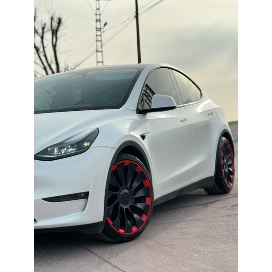 Ayaltes TESPX Tesla Model Y Uberturbine 21 velgenbescherming – lijmvrije ultra-sterke klembevestiging, CNC-precisiesnede, inclusief PPF, complete set van 4 stuks (voor 4 wielen) – zwart