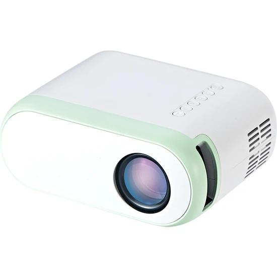 Lebeigo Taşınabilir Projektör Beyaz Yeşil Ofis Ev Mini Projektör Mikro Çocuk Evi LED Hd (Yurt Dışından)