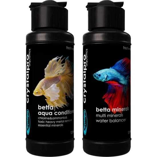 Crystalpro Betta Bakım Seti - Betta Minerals ve Betta Aqua Conditioner Su Düzenleyici - Beta Balıklarına Özel