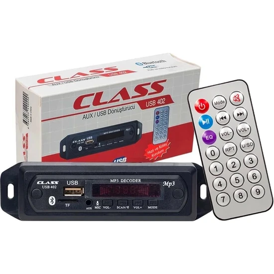 Class USB-402 Bluetooth/aux Usb/sd/mmc Mıkrofonlu Kumandalı Oto Teyp Çevirici Dijital Player