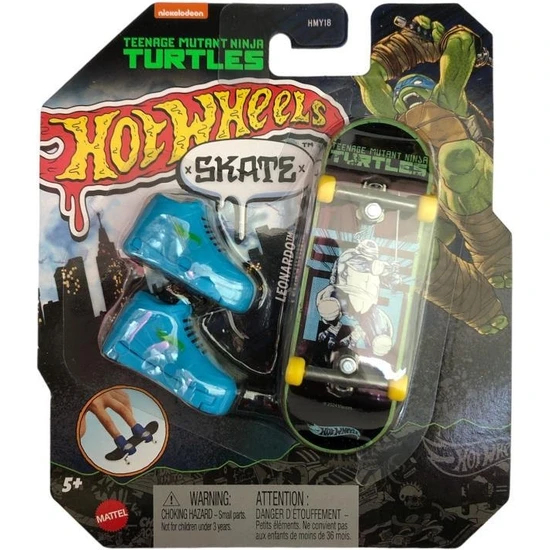 Hot Wheels Parmak Kaykay Leonardo HMY18 HVK32 Lisanslı Ürün