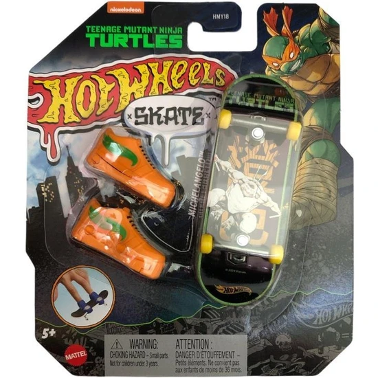 Hot Wheels Parmak Kaykay Michelangelo HMY18 HVK34 Lisanslı Ürün