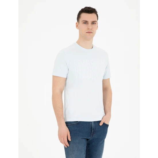 Pierre Cardin Erkek Açık Mavi Slim Fit Tişört 50282064-VR095