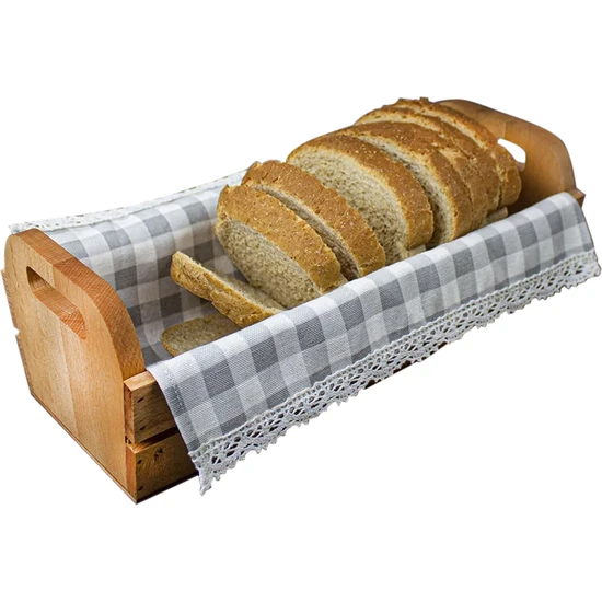 Etka Dizayn Aran - Ahşap Ekmek Kutusu, Ekmek Sepeti ve Pötikare Örtü