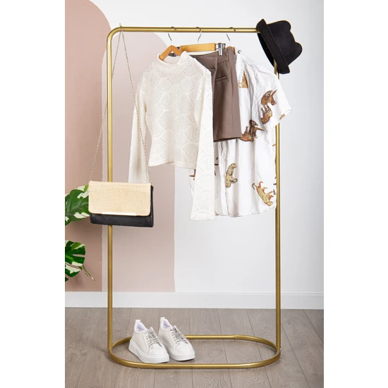 Fec Reklam Zodyak Konfeksiyon Askılığı Renk Askılık Gold Elbise Askılığı Ayaklı Askılık Kıyafet Askılığı