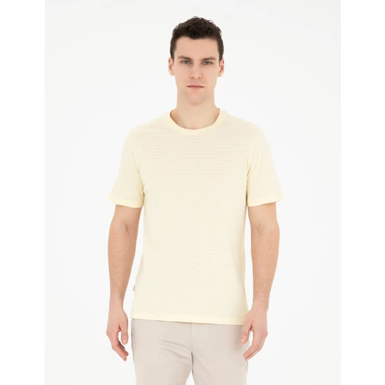 Pierre Cardin Erkek Sarı Regular Fit Tişört 50284305-VR035