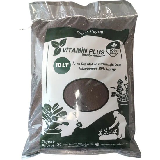 Vitamin Plus Özel Karışım Perlit Katkılı Bitki Toprağı 10 Lt Salon Saksı Bitki Harcı
