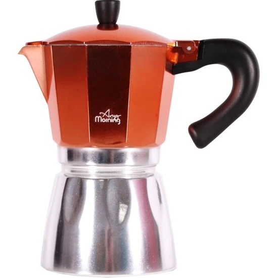 Any Morning Hes-6 Espresso Kahve Makinesi Alüminyum Moka Pot 240 ml Bakır