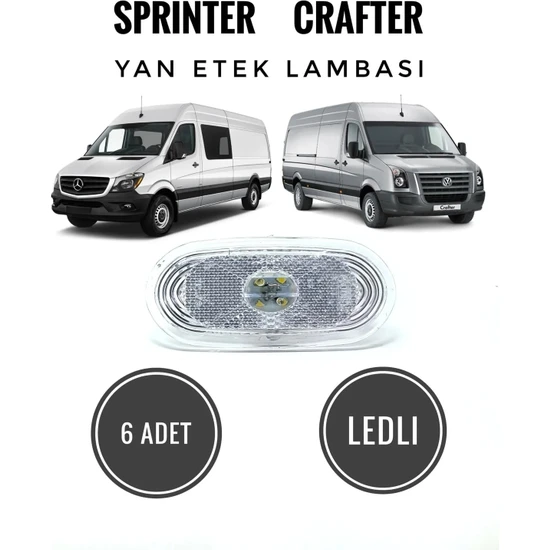 GM Auto Store Sprinter - Crafter Uyumlu Beyaz Ledli Yan Etek Lambası (6ADET)