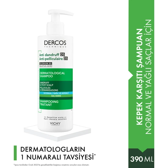 Vichy Dercos Şampuan Normal/Yağlı ve Kepekli 390 ml K6022
