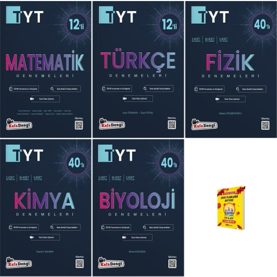 Tyt Denemeler Matematik Türkçe Fizik Kimya Biyoloji 5li Set