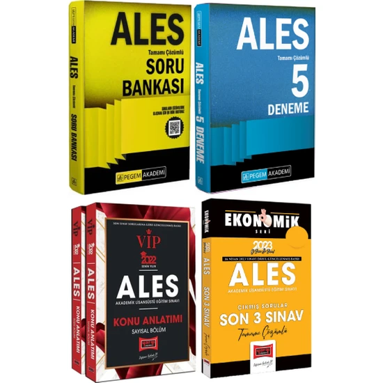 Pegem Akademi Yayıncılık 2024 ALES Soru Bankası + Pegem Akademi Yayıncılık ALES 5 Deneme + ALES Konu + Yargı ALES Çıkmış Sorular