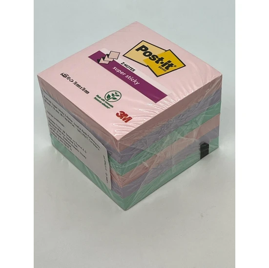 3M Post-It® Super Sticky Z-Not 76 mm x 76 Mm, 90 Yaprak/pad, 6 Pads/pack
