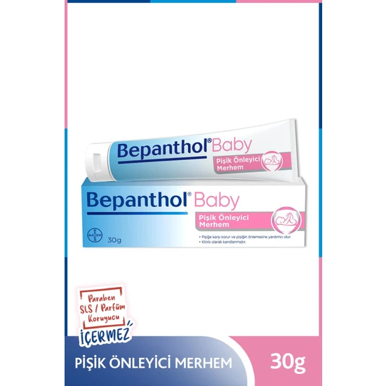 Bepanthol Baby Pişik Önleyici Merhem 30gr l Parapen, SLS, Parfüm, Koruyucu İçermez