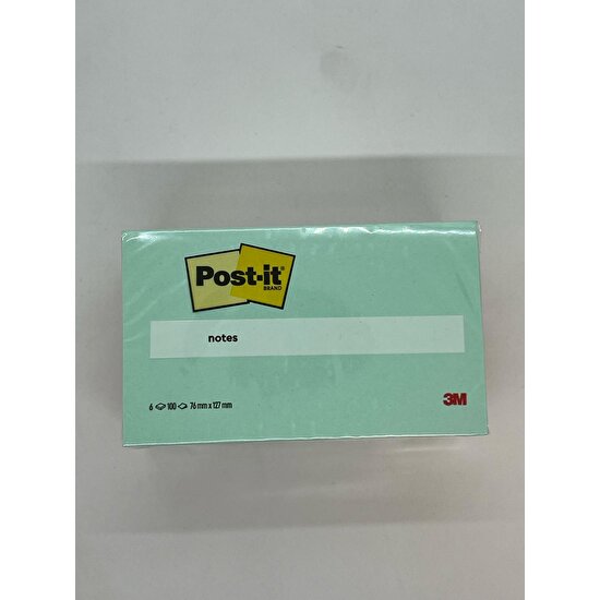 3m Post-It® Not, Beachside Renk Koleksiyonu, 76 mm x 127 Mm, 100 Yaprak/pad, 6 Pads/paket