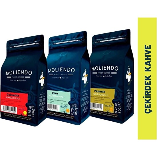 Moliendo Güney Amerika Kahveleri Avantaj Paketi (Çekirdek Kahve) 3*250 g