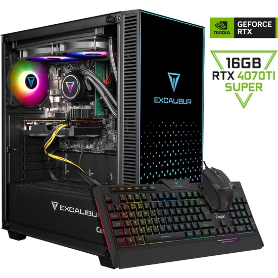 Casper Excalibur E65H.137F-EXP0X-0RG Intel Core I7-13700F 64GB Ram 2tb Nvme SSD 16GB RTX4070TI Super Freedos