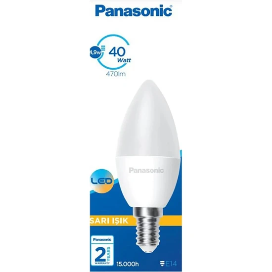 Panasonic 4,9W LED Ampul E14 Duylu Sarı Işık 10 Lu Paket