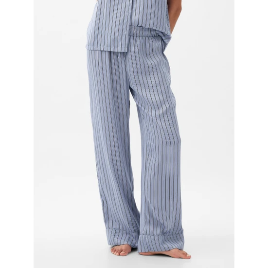 Gap Kadın Açık Mavi Saten Pijama Altı