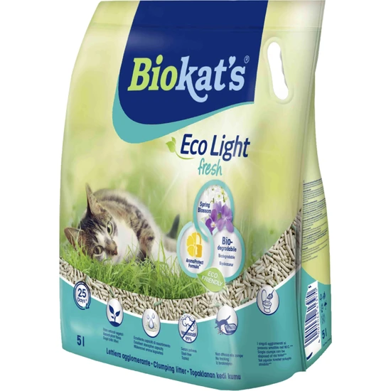 Biokat's Eco Light Bahar Çiçeği Kokulu Pelet Kedi Kumu 5 LT