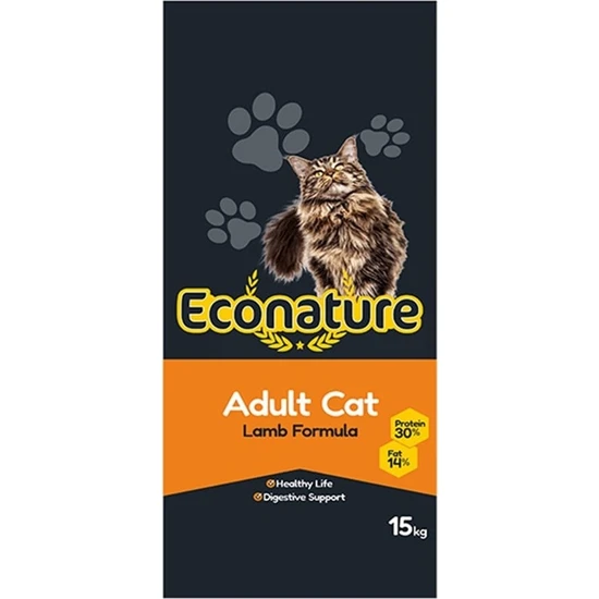 Econature Yetişkin Kuzulu Kuru Kedi Maması 15 Kg