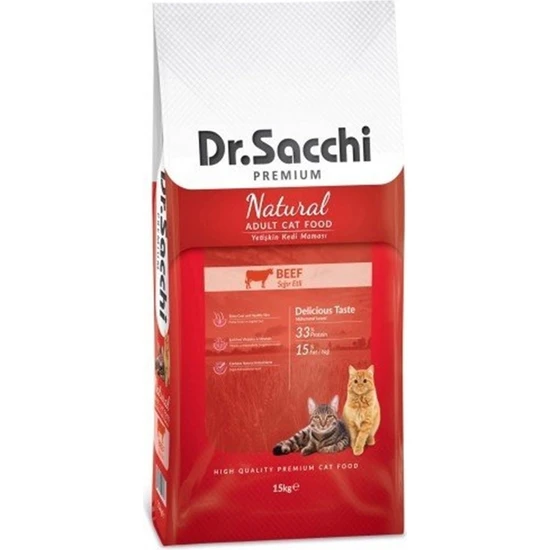Dr. Sacchi Premium Natural Beef Yetişkin Kedi Maması 15kg
