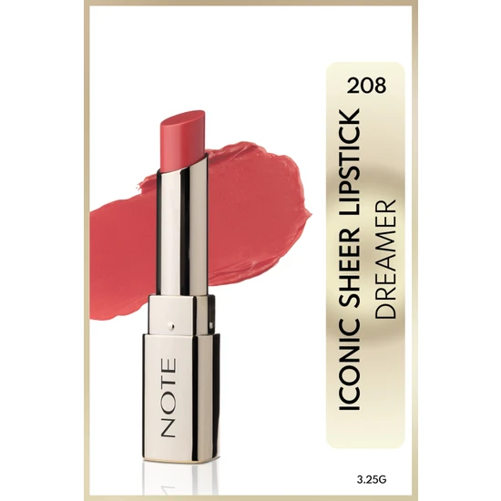 Note Iconic Sheer Lipstick Nemlendirici Parlak Ruj 208 Dreamer - Pembe