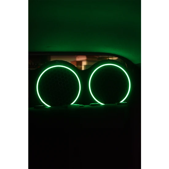 1 Takım 20 Cm(2 Adet)Neon Rgb LED Midrange Kapağı Işıklı Midrange Hoparlör Kapağı Adaptör Kumanda