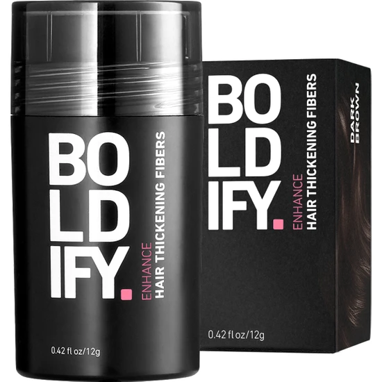 Boldify Saç Dolgunlaştırıcı Fiber, Topik Tozu Koyu Kahve 12 gr Hair Building Fibers