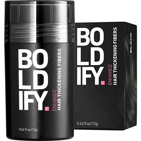 Boldify Saç Dolgunlaştırıcı Fiber, Topik Tozu Siyah 12 gr Hair Building Fibers