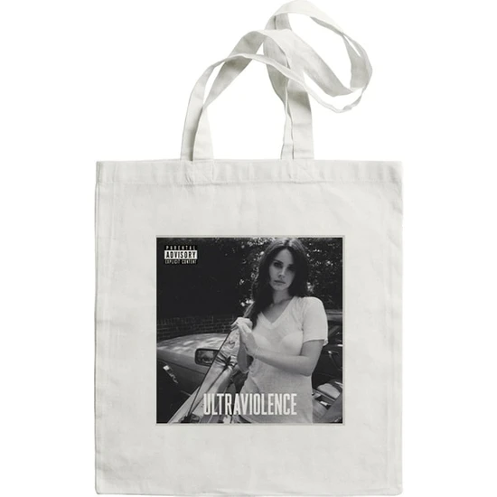 Songli E147 Lana Del Rey Logo Baskılı Grafik Hipster Karikatür Baskı Tote Alışveriş Çantaları Kız Moda Rahat Paket Yüksek Kapasiteli El Çantası (Yurt Dışından)