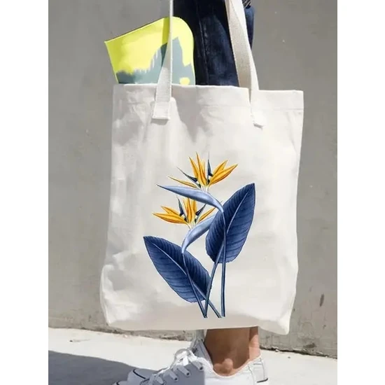Songli TOTE28689 35CMX40CM Kadın Baskı Alışverişçi Rahat Alışveriş Çantaları Kadın Omuz Moda 90S Stil Çiçek Çiçek Kız Grafik Kanvas Tote Çanta (Yurt Dışından)