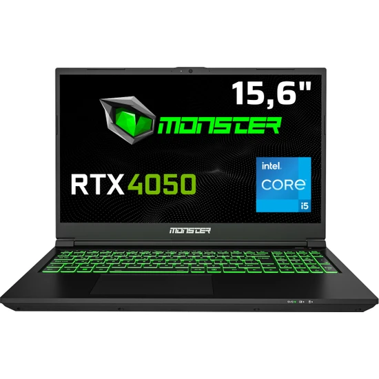 Monster Abra A5 V21.2 Intel Core I5 12450H 16 GB Ram 500 GB SSD 6 GB Rtx 4050 Freedos 15,6 Fhd 144 Hz Oyun Bilgisayarı